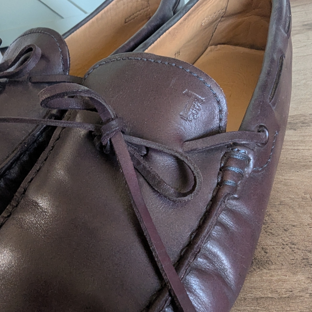 Tod's Dark Brown Leather Driving Loafers - Picture 4 of 12